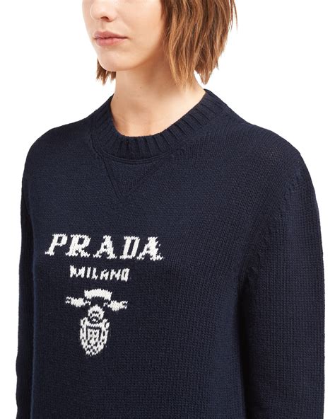 prada blue green metallic sweater|Prada sweater women.